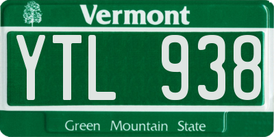 VT license plate YTL938