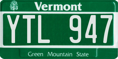 VT license plate YTL947