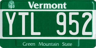 VT license plate YTL952