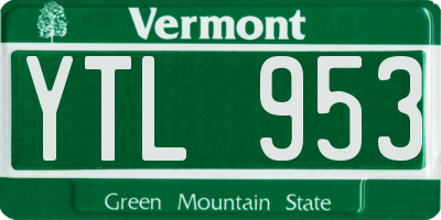 VT license plate YTL953