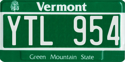 VT license plate YTL954