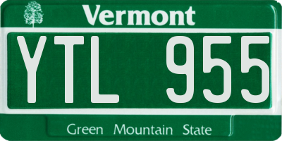 VT license plate YTL955
