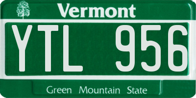 VT license plate YTL956