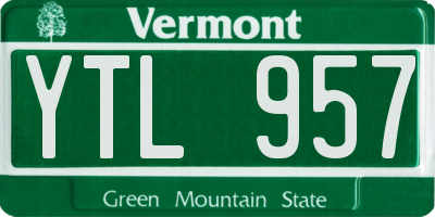 VT license plate YTL957