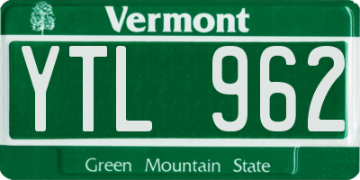 VT license plate YTL962