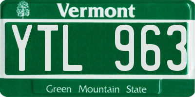 VT license plate YTL963