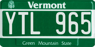 VT license plate YTL965