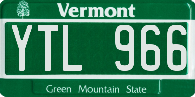 VT license plate YTL966
