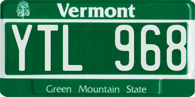 VT license plate YTL968