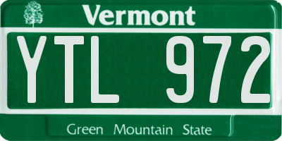 VT license plate YTL972