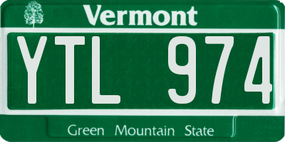 VT license plate YTL974