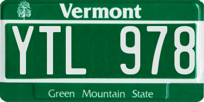 VT license plate YTL978