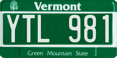 VT license plate YTL981