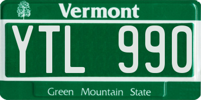 VT license plate YTL990