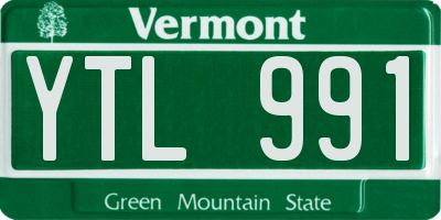 VT license plate YTL991