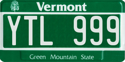 VT license plate YTL999