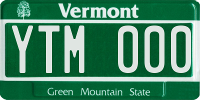VT license plate YTM000