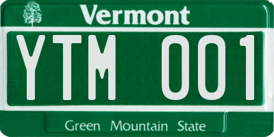 VT license plate YTM001