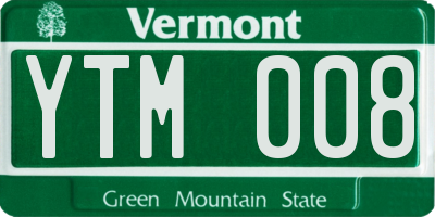 VT license plate YTM008
