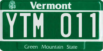 VT license plate YTM011
