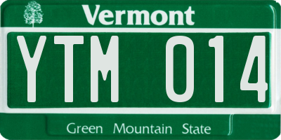 VT license plate YTM014