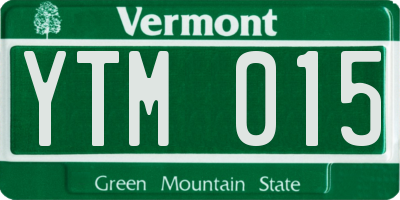 VT license plate YTM015