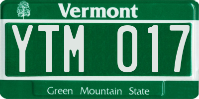VT license plate YTM017