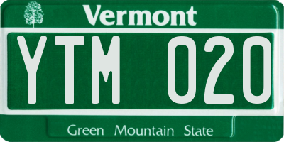 VT license plate YTM020