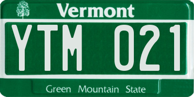 VT license plate YTM021