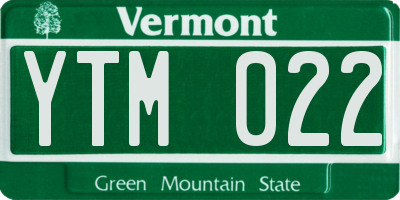 VT license plate YTM022