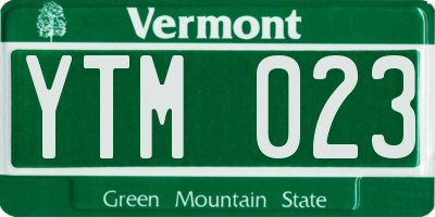 VT license plate YTM023