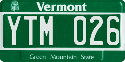 VT license plate YTM026