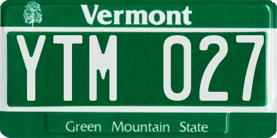 VT license plate YTM027