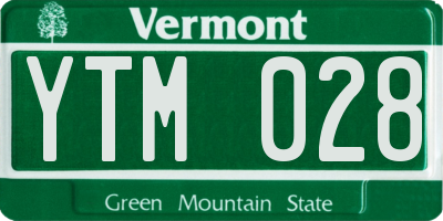 VT license plate YTM028