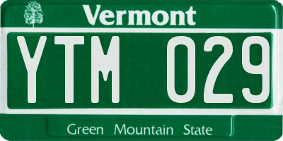 VT license plate YTM029