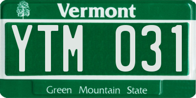 VT license plate YTM031