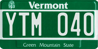VT license plate YTM040