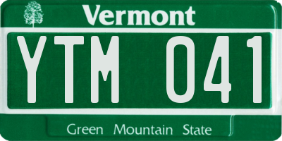 VT license plate YTM041