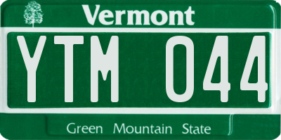 VT license plate YTM044