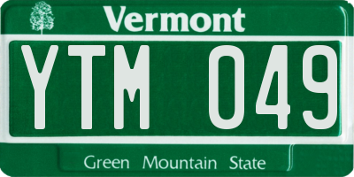 VT license plate YTM049