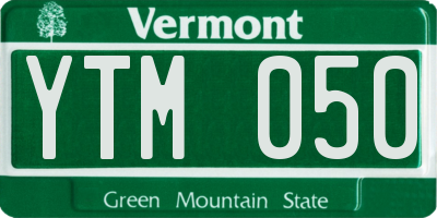 VT license plate YTM050