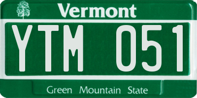VT license plate YTM051