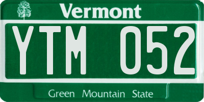 VT license plate YTM052