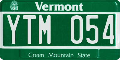 VT license plate YTM054
