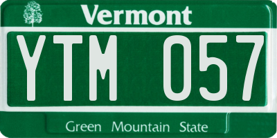 VT license plate YTM057
