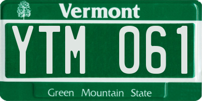 VT license plate YTM061