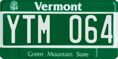 VT license plate YTM064