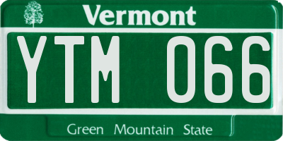 VT license plate YTM066