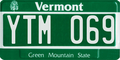 VT license plate YTM069
