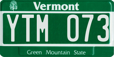VT license plate YTM073